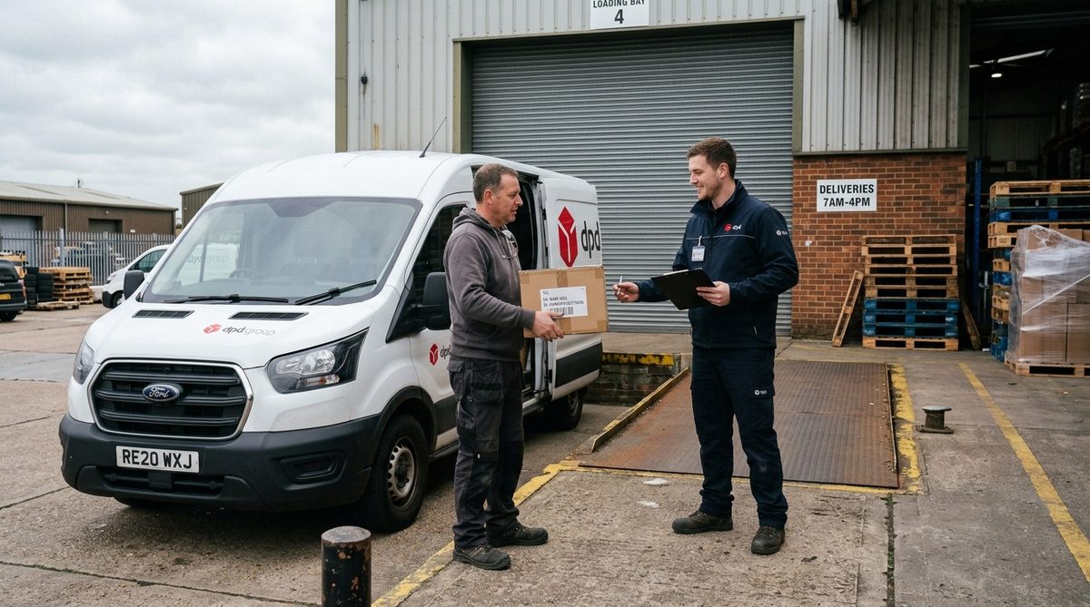 Colleagues reviewing order data on a laptop in a warehouse office